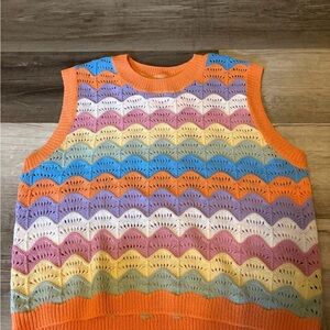 Source Unknown Multicolor V-Neck Sweater
